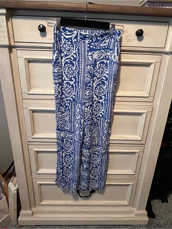 Zara Pants - Zara Blue and White Wide-Leg Pants